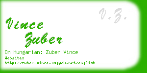 vince zuber business card